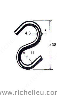 Main 2 - 1-1/2" S-HOOK - ZINC-COATED -