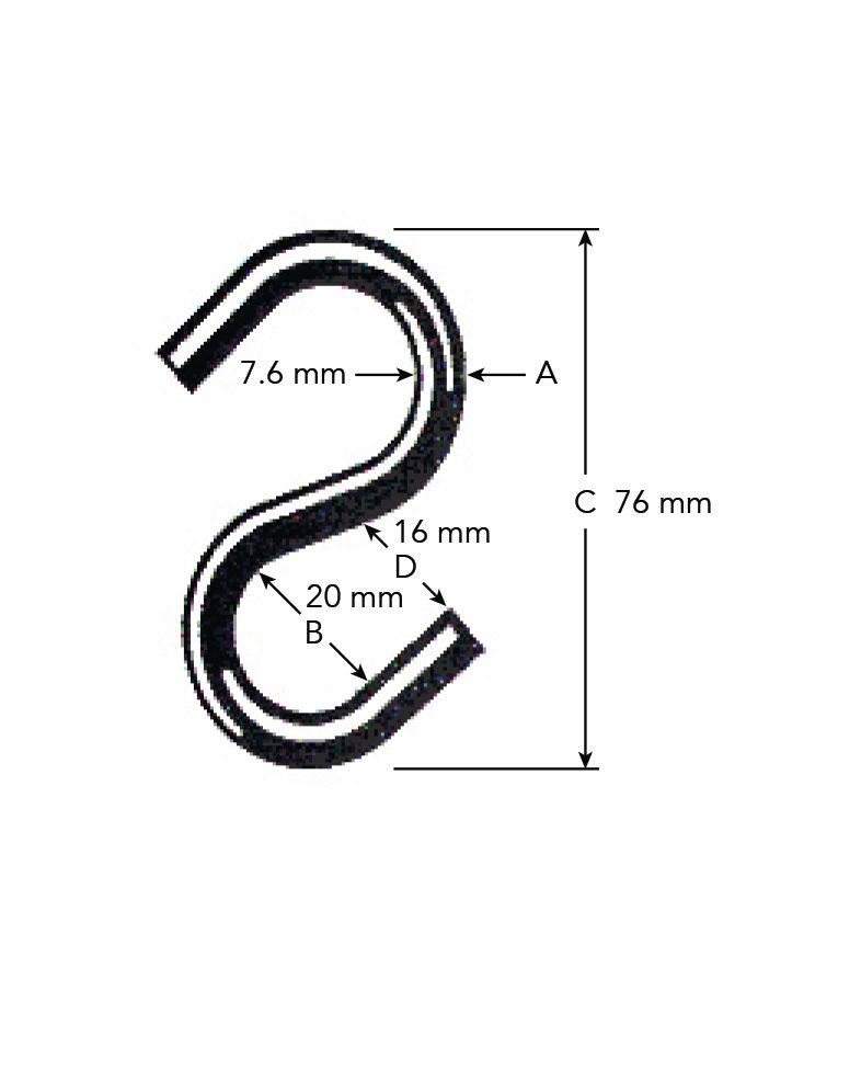 Main 2 - 3" S-HOOK - ZINC-COATED -