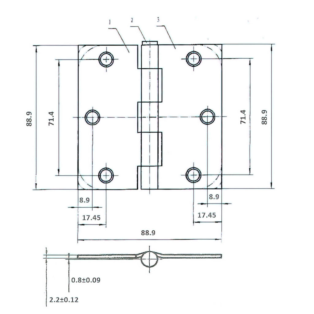 Main 2 - 3-1/2" x 3-1/2" BUTT HINGE (1/4" RADIUS) - OIL-RUBBED BRONZE -