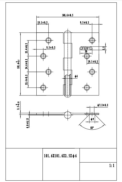 Main 2 - 4" x 4" FULL MORTISE NRP HINGE (2 PACK) -