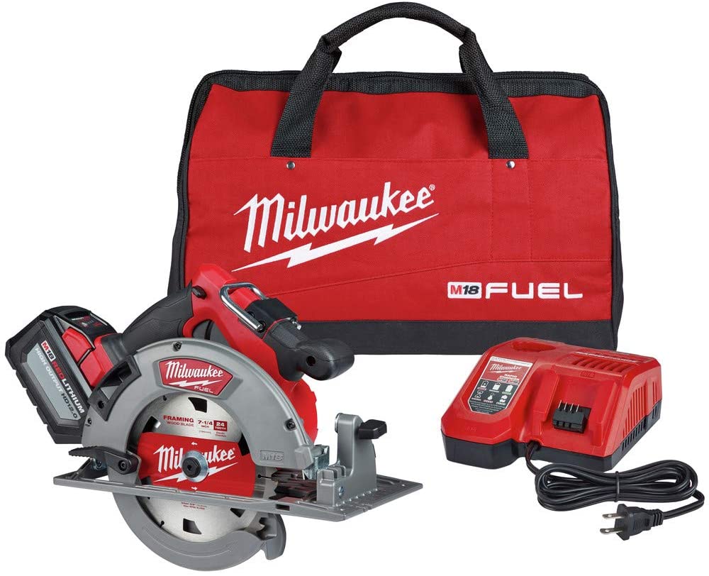 MILWAUKEE M18 FUEL 7-1/4" REAR HANDLE CIRCULAR SAW KIT w/ HD12.0 BATTERY & RAPID CHARGER - Kilrich Building Centres