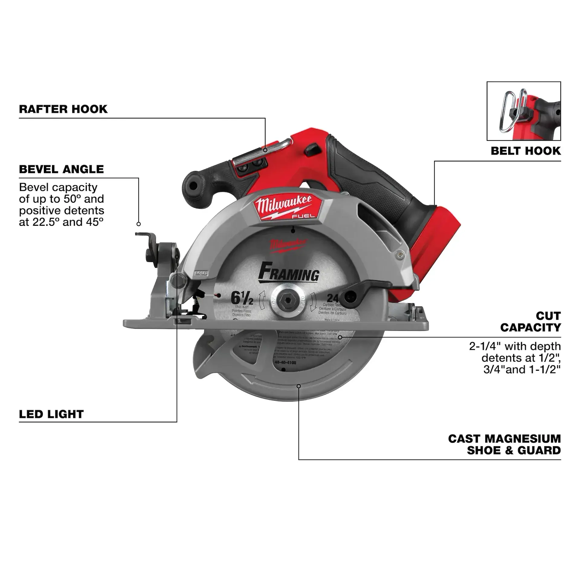 Main 2 - MILWAUKEE M18 FUEL GEN II 6-1/2" CIRCULAR SAW (TOOL ONLY) -
