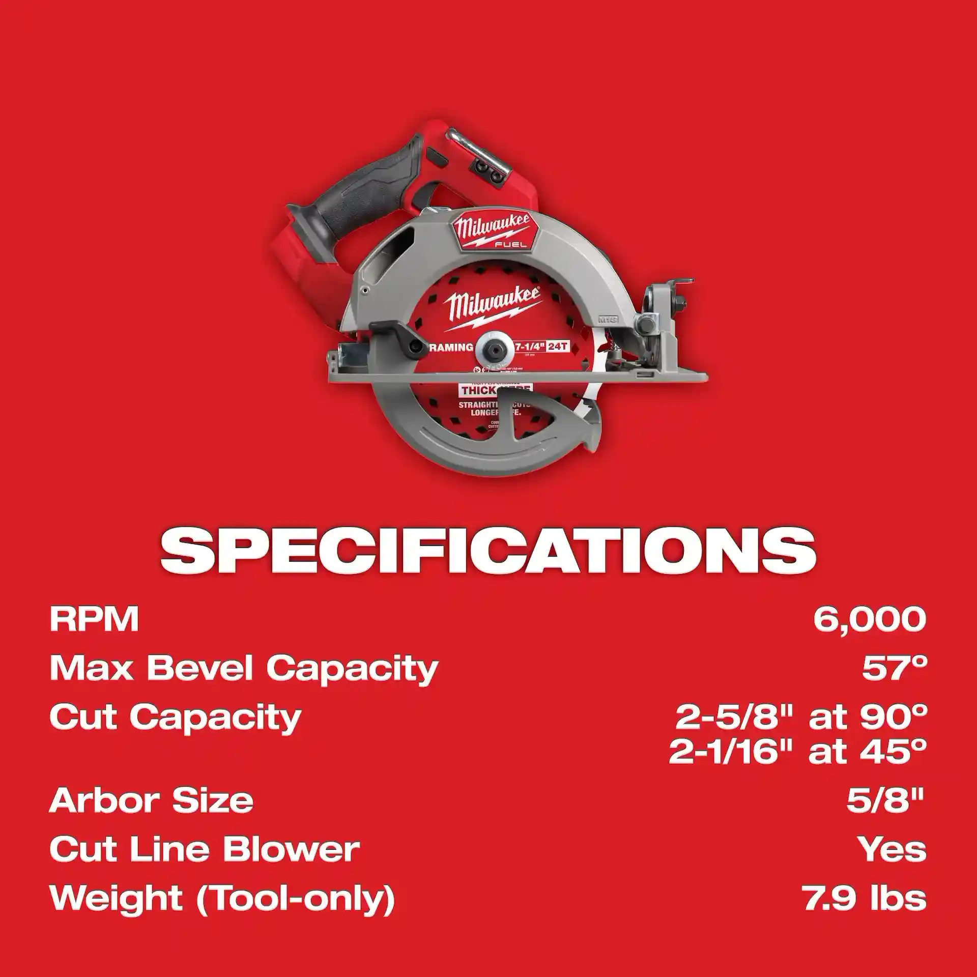 Main 4 - MILWAUKEE M18 FUEL GEN III 7-1/4" CIRCULAR SAW KIT -