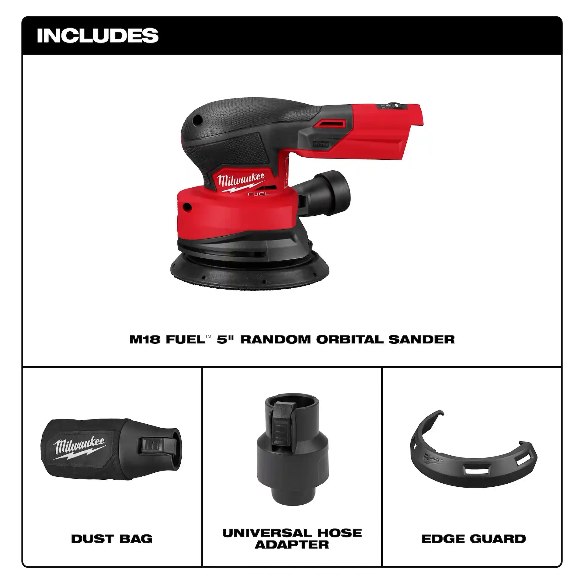 Main 3 - MILWAUKEE M18 FUEL 5" RANDOM ORBITAL SANDER -