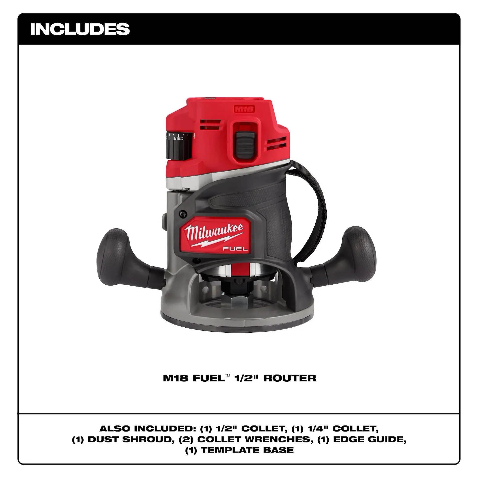 Main 2 - MILWAUKEE M18 FUEL 1/2" ROUTER (TOOL ONLY) -