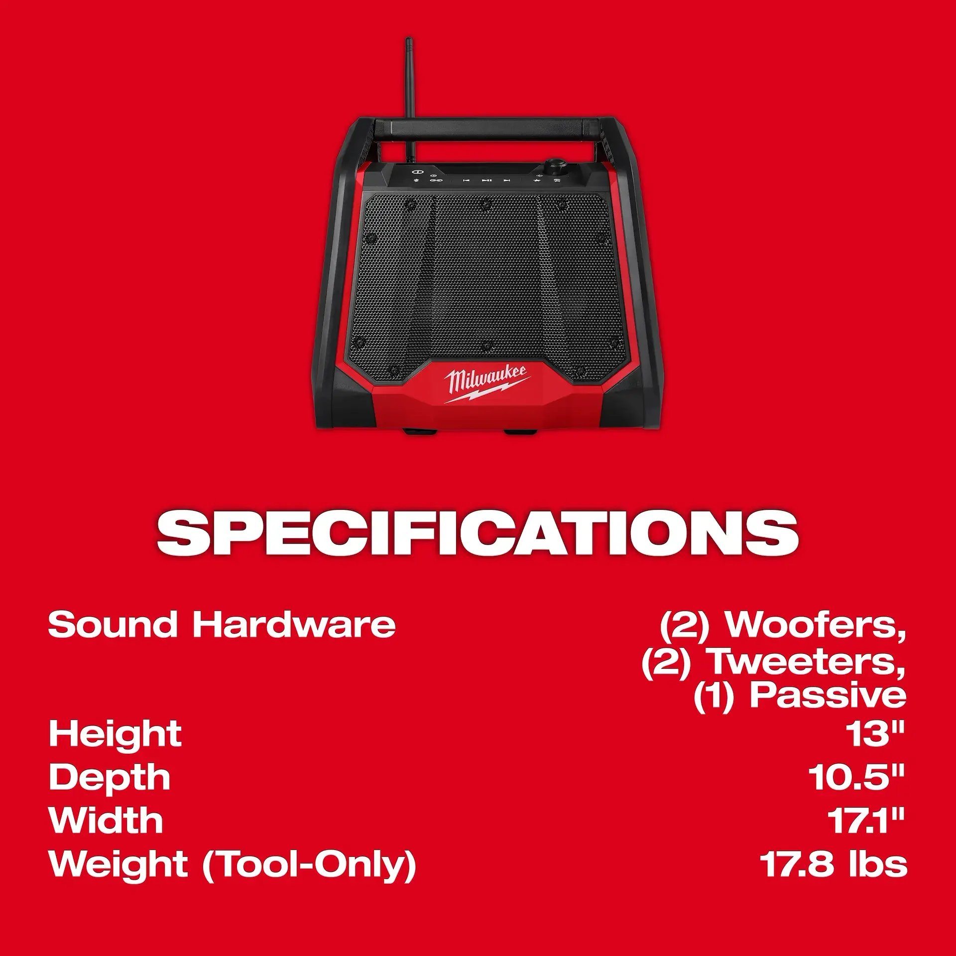 Main 4 - MILWAUKEE M18 BLUETOOTH JOBSITE RADIO & CHARGER -