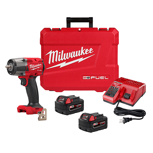 MILWAUKEE M18 FUEL 3/8" MID-TORQUE IMPACT WRENCH KIT w/ FRICTION RING, (2) XC5.0 BATTERIES & CHARGER - Kilrich Building Centres