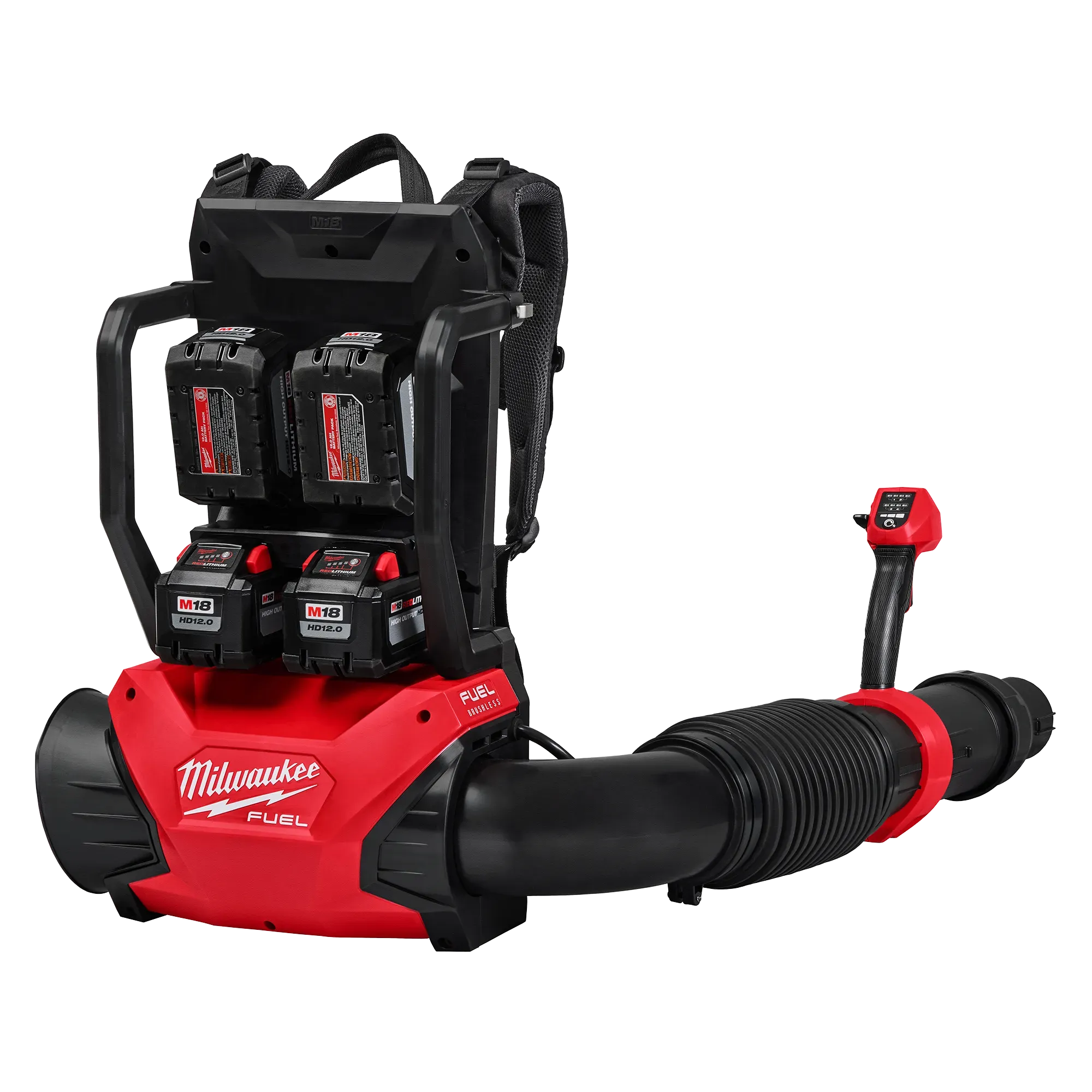MILWAUKEE M18 FUEL DUAL-BATTERY BACKPACK BLOWER KIT w/ (4) HD12.0 HIGH OUTPUT BATTERIES  - Kilrich Building Centres