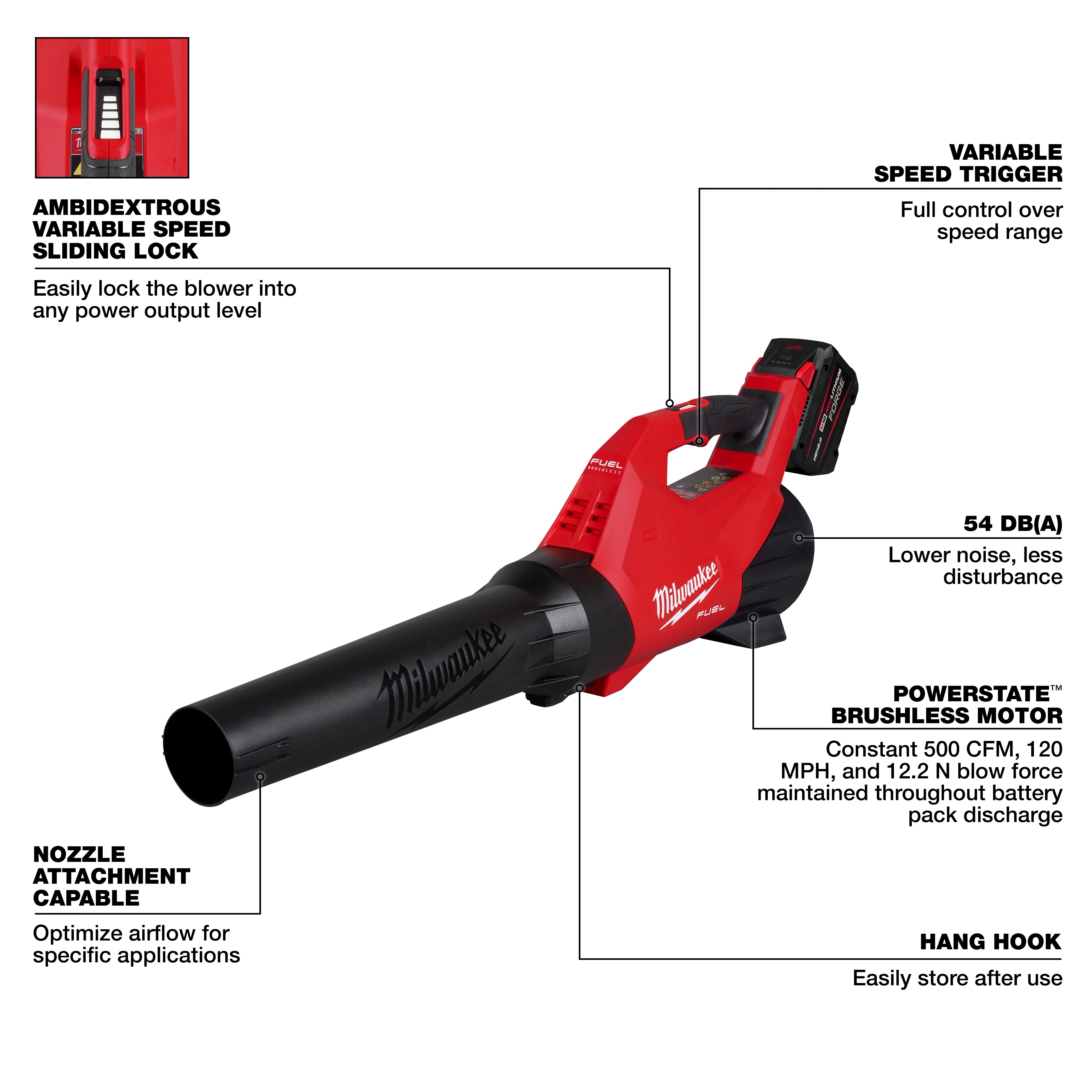 Main 2 - MILWAUKEE M18 FUEL NEXT GEN BLOWER KIT w/ FORGE HD12.0 BATTERY & RAPID CHARGER -