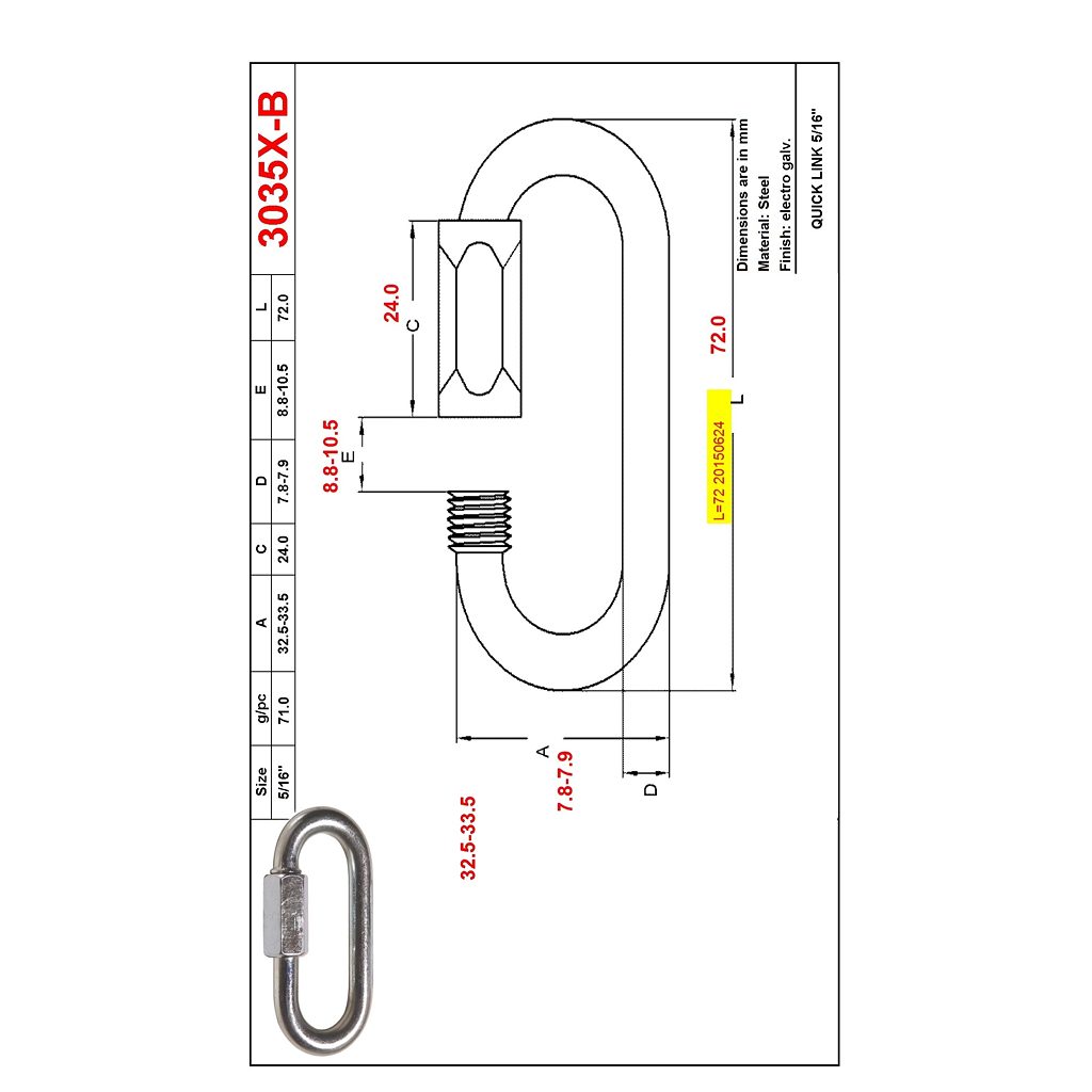 Main 2 - 5/16" QUICK LINK -