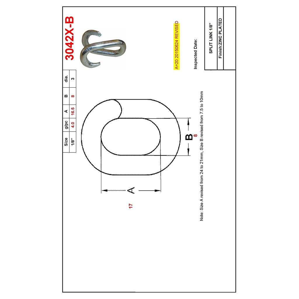 Main 2 - 1/8" SPLIT LINK -