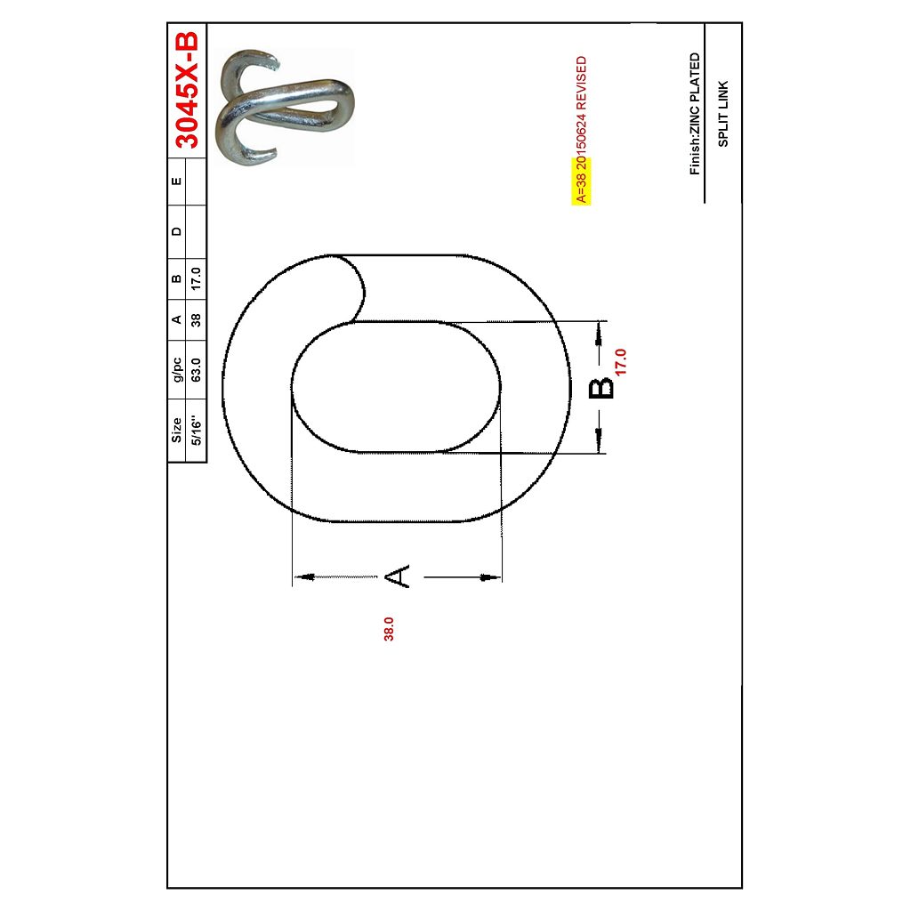 Main 2 - 5/16" SPLIT LINK -