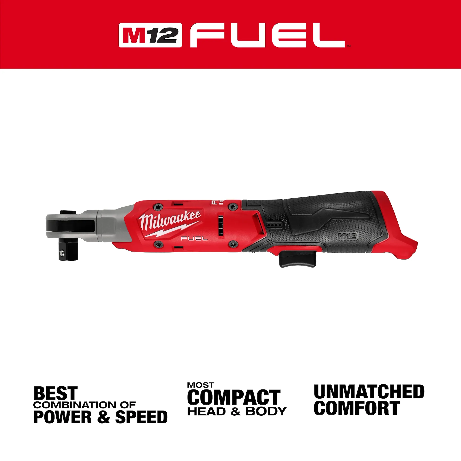 Main 3 - MILWAUKEE M12 FUEL 1/2" RATCHET (TOOL ONLY) -