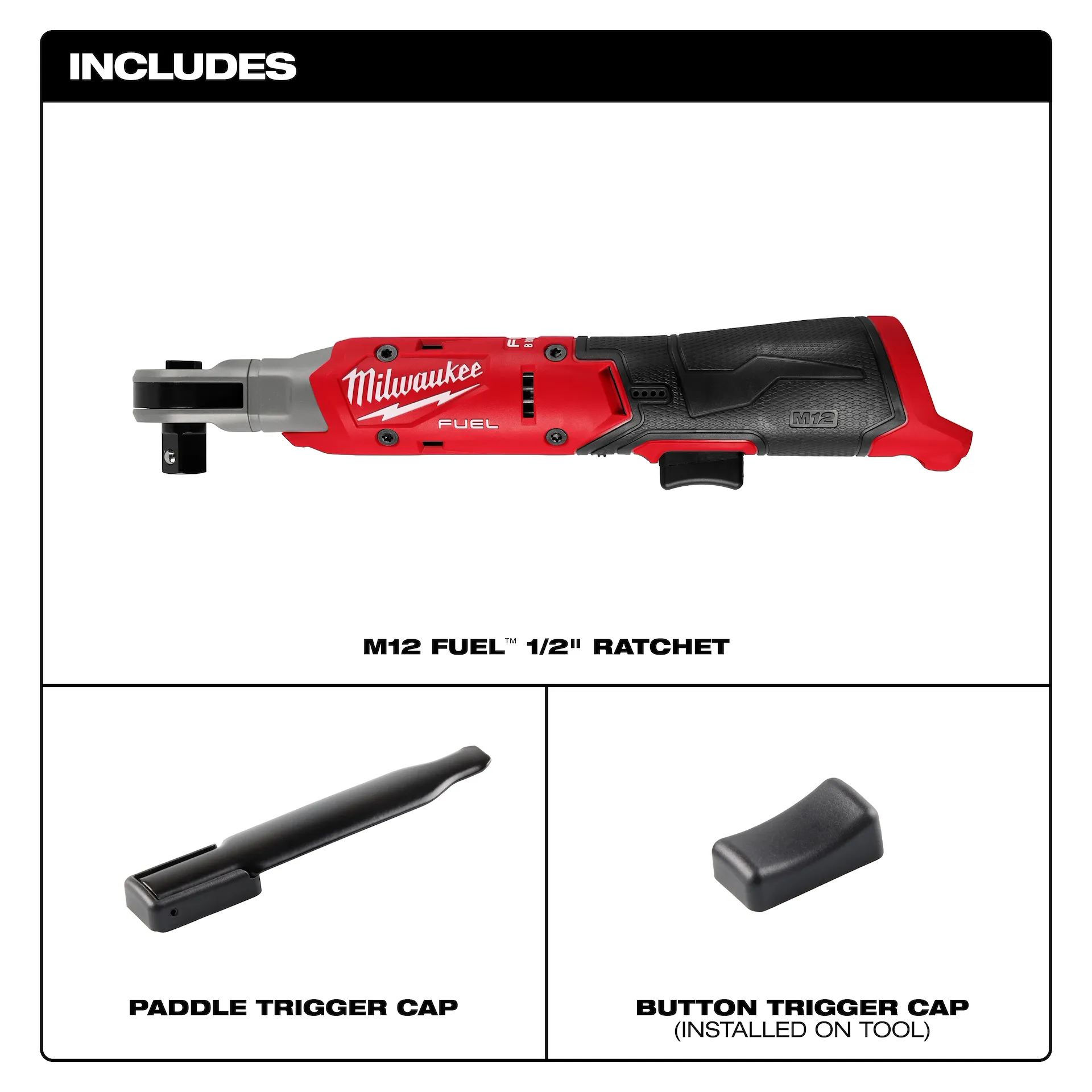 Main 4 - MILWAUKEE M12 FUEL 1/2" RATCHET (TOOL ONLY) -