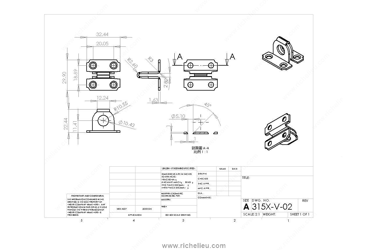 Main 2 - 3-1/2" HASP - ZINC-COATED -