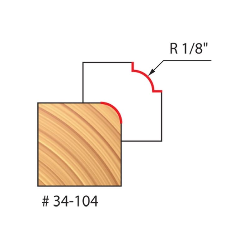 Main 2 - FREUD 1/8" RADIUS ROUNDING-OVER ROUTER BIT -