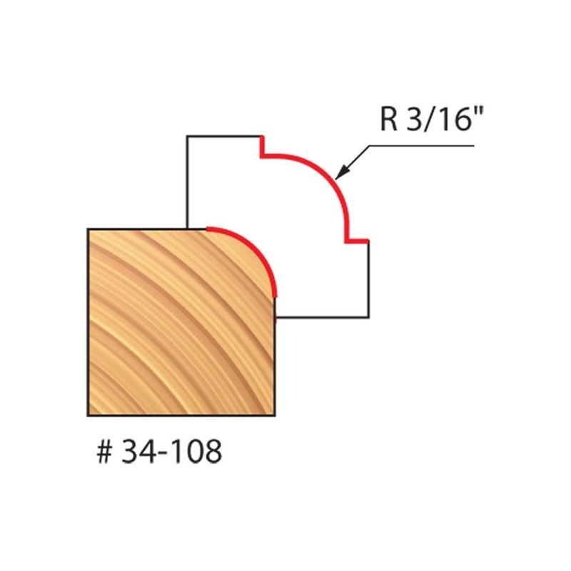 Main 2 - FREUD 3/16" RADIUS ROUNDING-OVER ROUTER BIT -