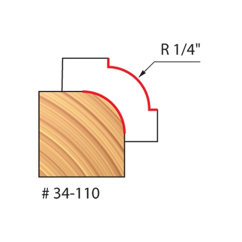 Main 2 - FREUD 1/4" RADIUS ROUNDING-OVER ROUTER BIT -