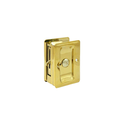 TAYMOR RECTANGULAR PASSAGE SLIDING DOOR LOCK - POLISHED BRASS - Kilrich Building Centres