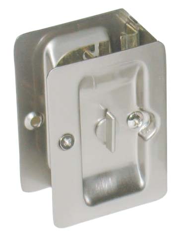 TAYMOR RECTANGULAR PASSAGE SLIDING DOOR LOCK - SATIN CHROME - Kilrich Building Centres