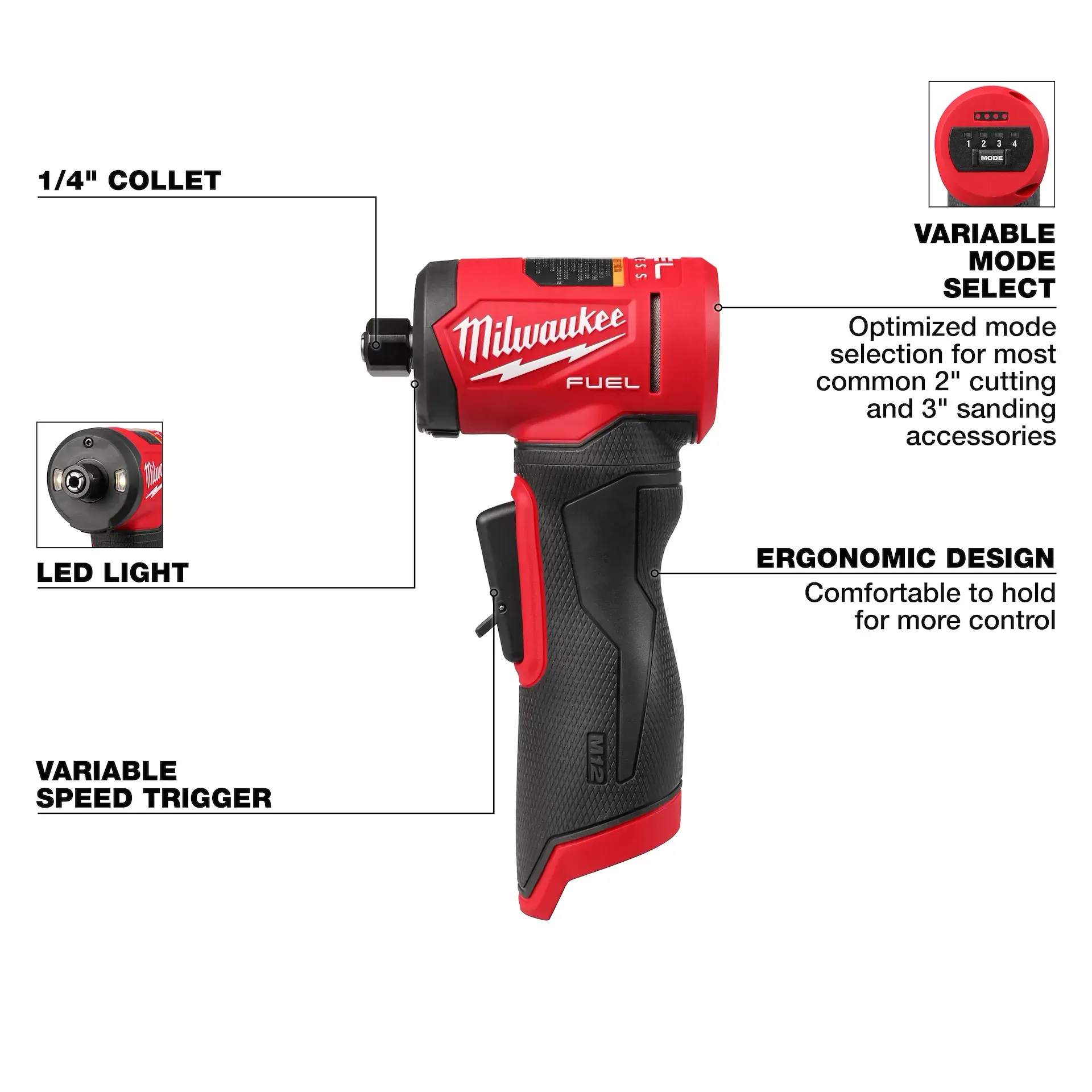 Main 2 - MILWAUKEE M12 FUEL RIGHT ANGLE DIE GRINDER -