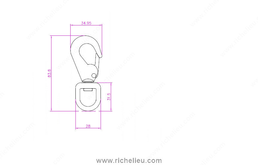 Main 2 - 5/8" ROUND EYE BOAT SNAP SWIVEL - CHROME -