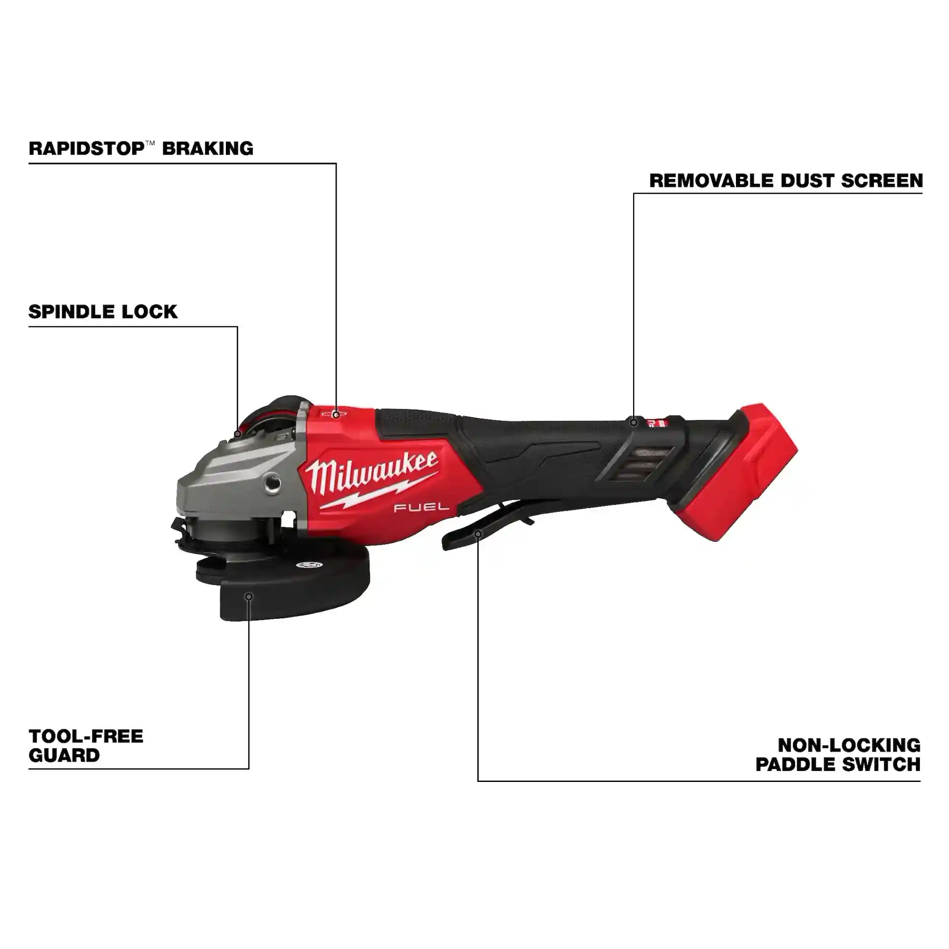 Main 2 - MILWAUKEE M18 FUEL 4-1/2" - 6" BRAKING GRINDER w/ PADDLE SWITCH (TOOL ONLY) -