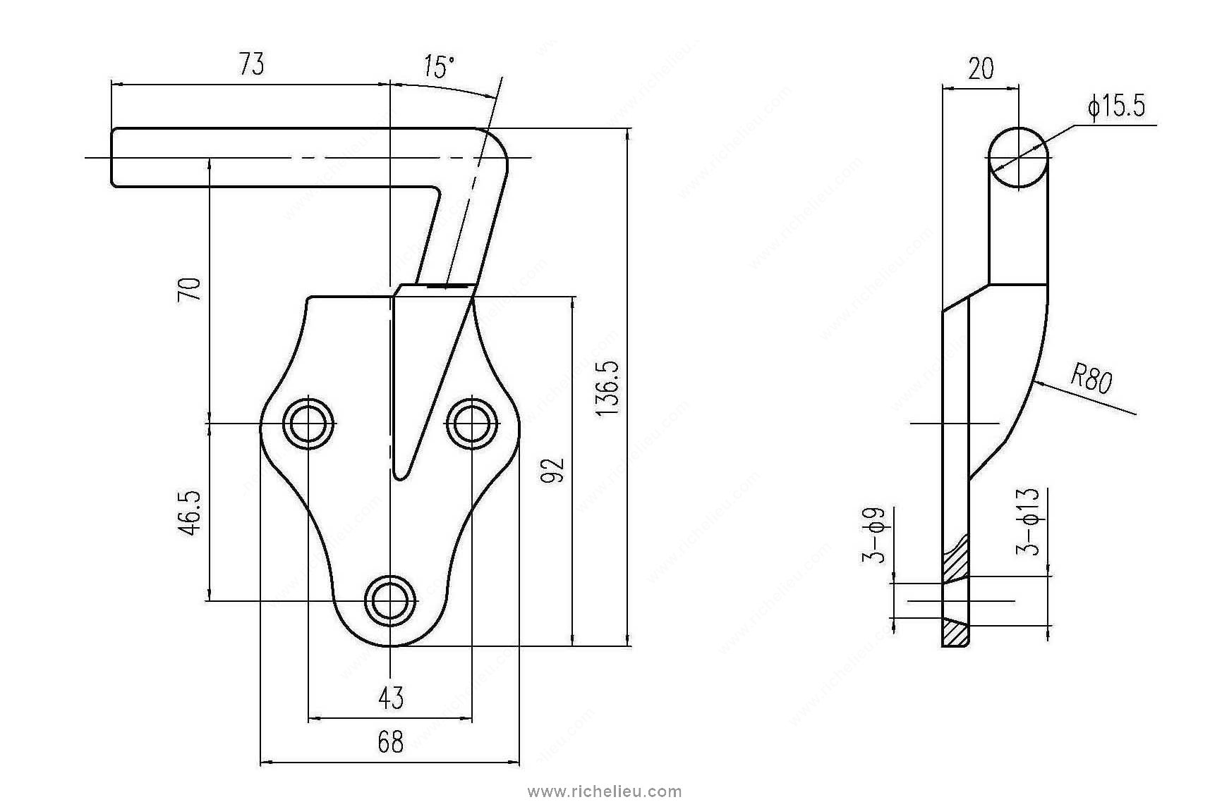 Main 2 - 3" LEFT-HAND STAKE HOOK PIN (9/16" Ø) -