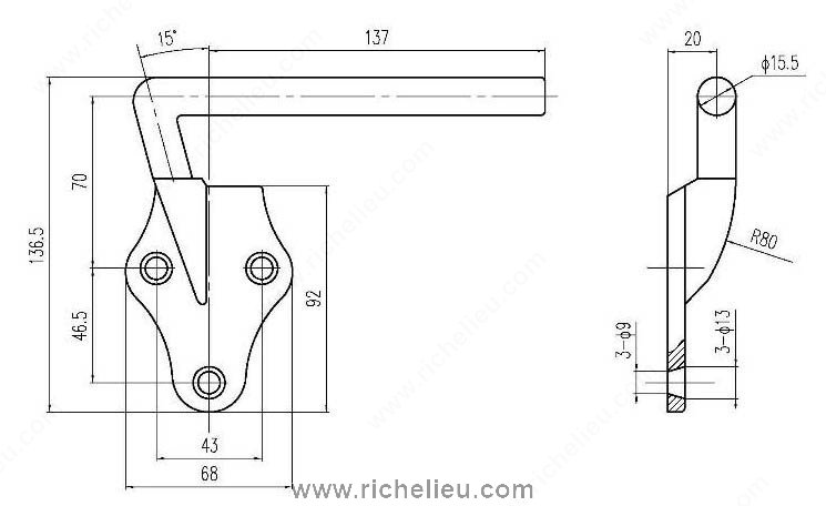 Main 2 - 6" RIGHT-HAND STAKE HOOK PIN (9/16" Ø) -