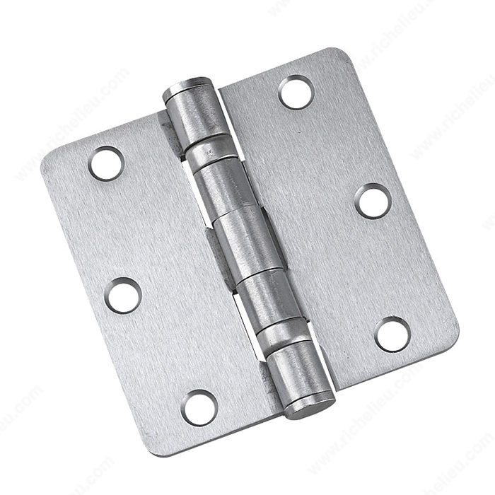 3-1/2" x 3-1/2" BALL-BEARING BUTT HINGE (1/4" RADIUS) - BRUSHED CHROME - Kilrich Building Centres