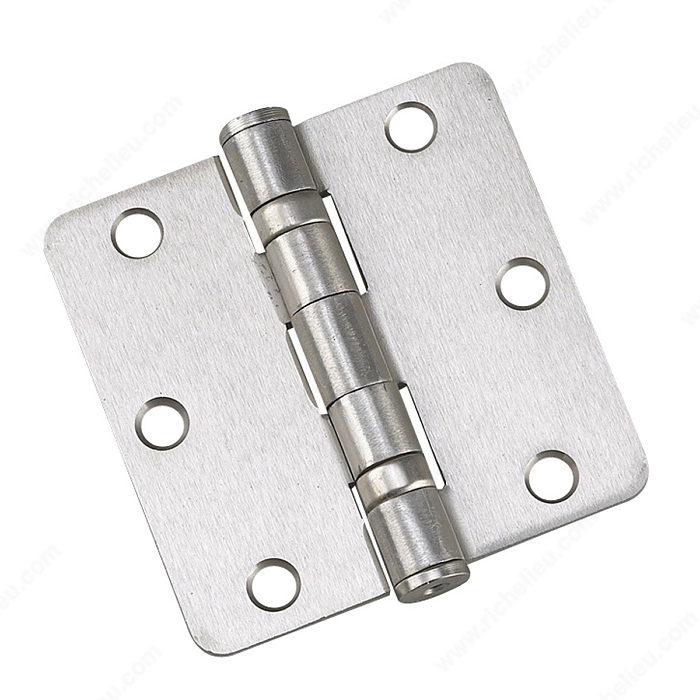 3-1/2" x 3-1/2" BALL-BEARING BUTT HINGE (1/4" RADIUS) - BRUSHED NICKEL - Kilrich Building Centres