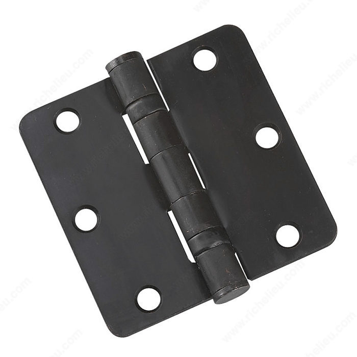3-1/2" x 3-1/2" BALL-BEARING BUTT HINGE (1/4" RADIUS) - OIL-RUBBED BRONZE - Kilrich Building Centres