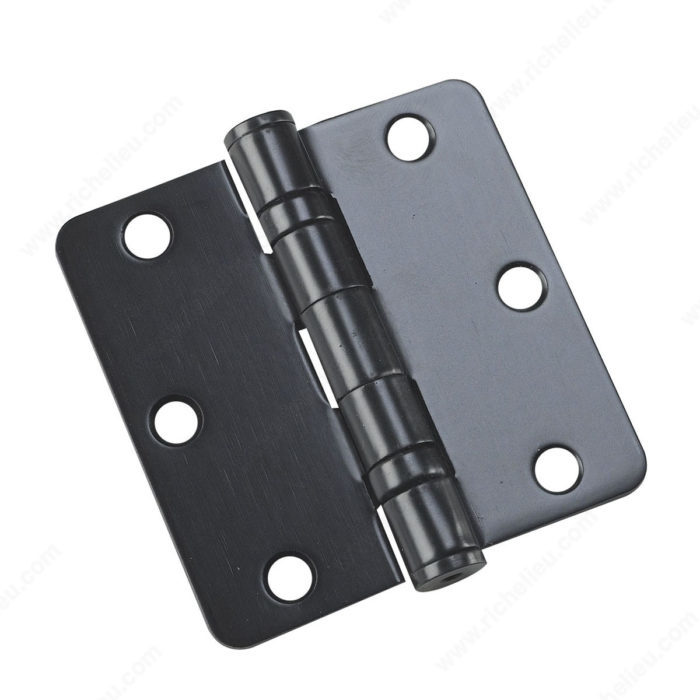 3-1/2" x 3-1/2" BALL-BEARING BUTT HINGE (1/4" RADIUS) - FLAT BLACK - Kilrich Building Centres