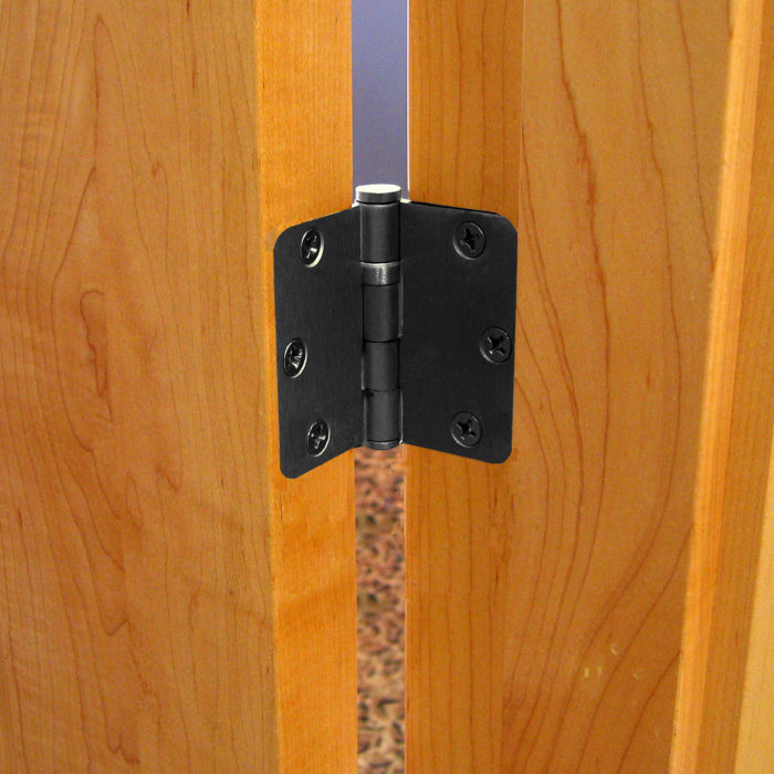 Main 2 - 3-1/2" x 3-1/2" BALL-BEARING BUTT HINGE (1/4" RADIUS) - FLAT BLACK -