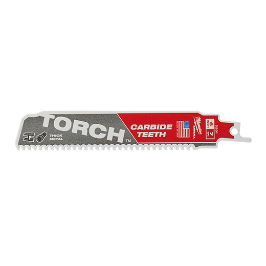 MILWAUKEE 6" 7-TPI "THE TORCH" CARBIDE TOOTH METAL CUTTING SAWZALL BLADE - Kilrich Building Centres