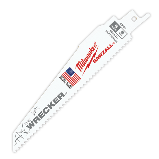 MILWAUKEE 6" 8-TPI "WRECKER" MULTI-MATERIAL SAWZALL BLADES (5 PACK) - Kilrich Building Centres