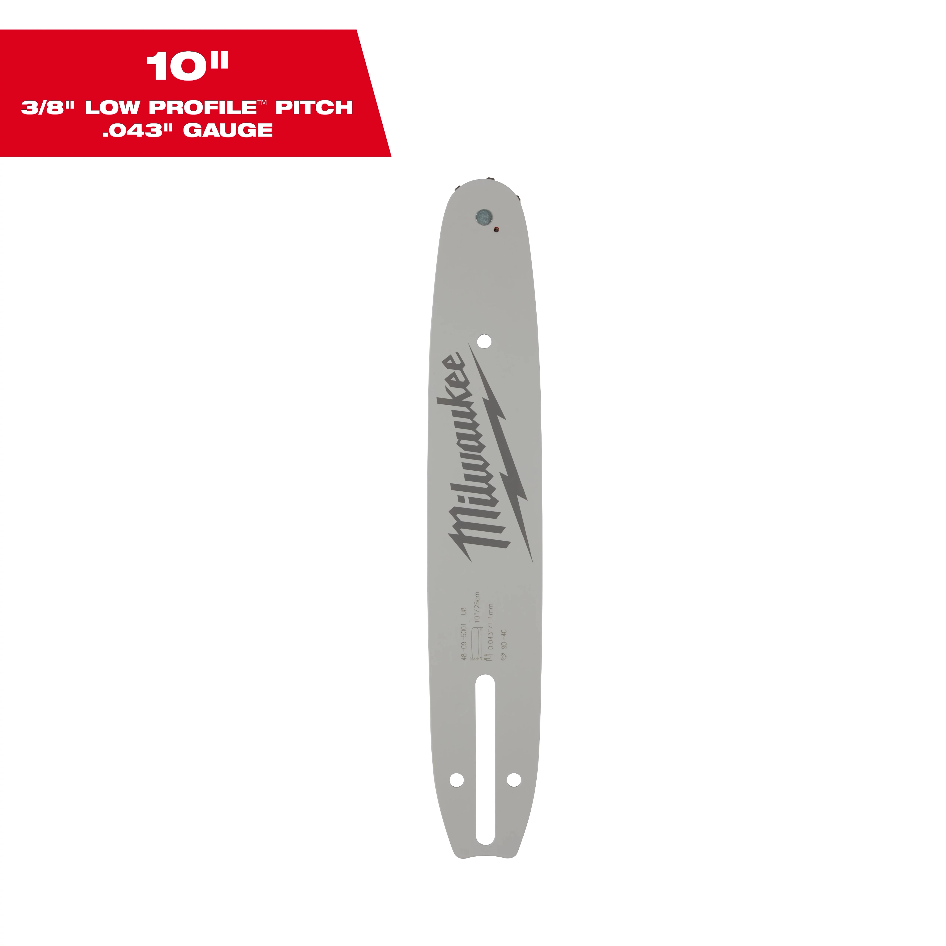 MILWAUKEE 10" 3/8" LOW PROFILE PITCH, .043" GAUGE GUIDE BAR - Kilrich Building Centres