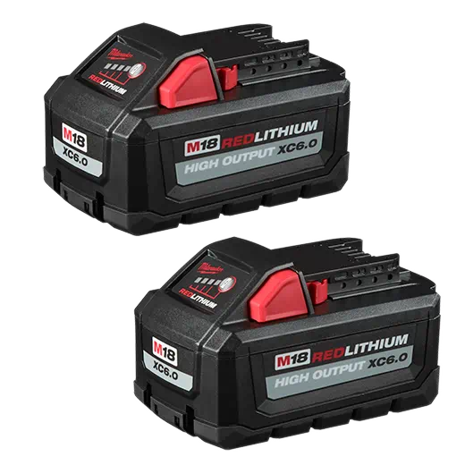 MILWAUKEE M18 REDLITHIUM XC6.0 HIGH OUTPUT BATTERIES (2 PACK) - Kilrich Building Centres