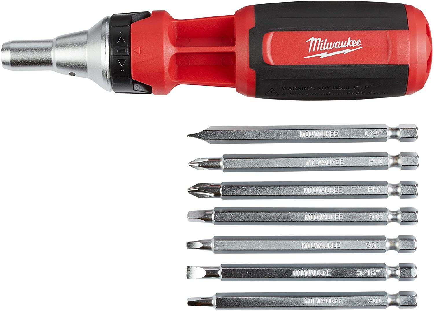 Main 1 - MILWAUKEE 9-IN-1 SQUARE DRIVE RACHETING MULTI-BIT DRIVER -