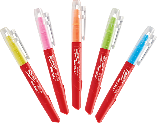 MILWAUKEE INKZALL HIGHLIGHTER - ASSORTED COLOURS (5 PACK) - Kilrich Building Centres