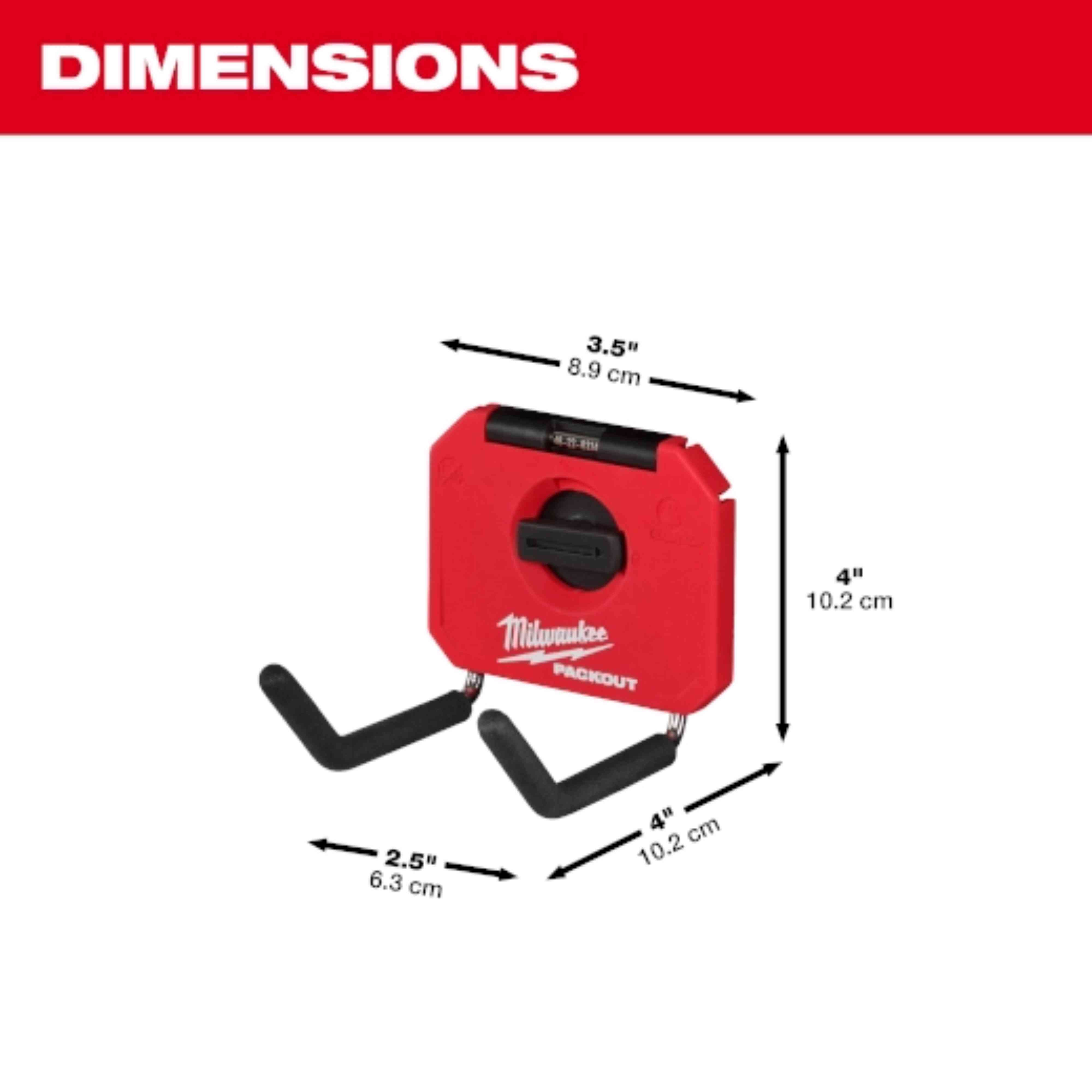 Main 3 - MILWAUKEE PACKOUT 4" STRAIGHT HOOK -
