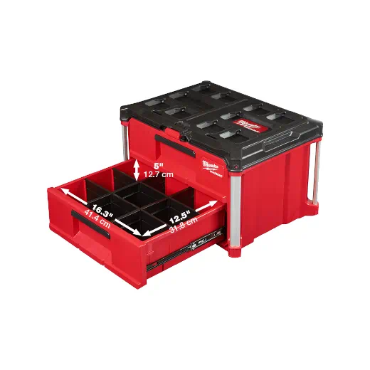 Main 2 - MILWAUKEE PACKOUT 2-DRAWER TOOL BOX -