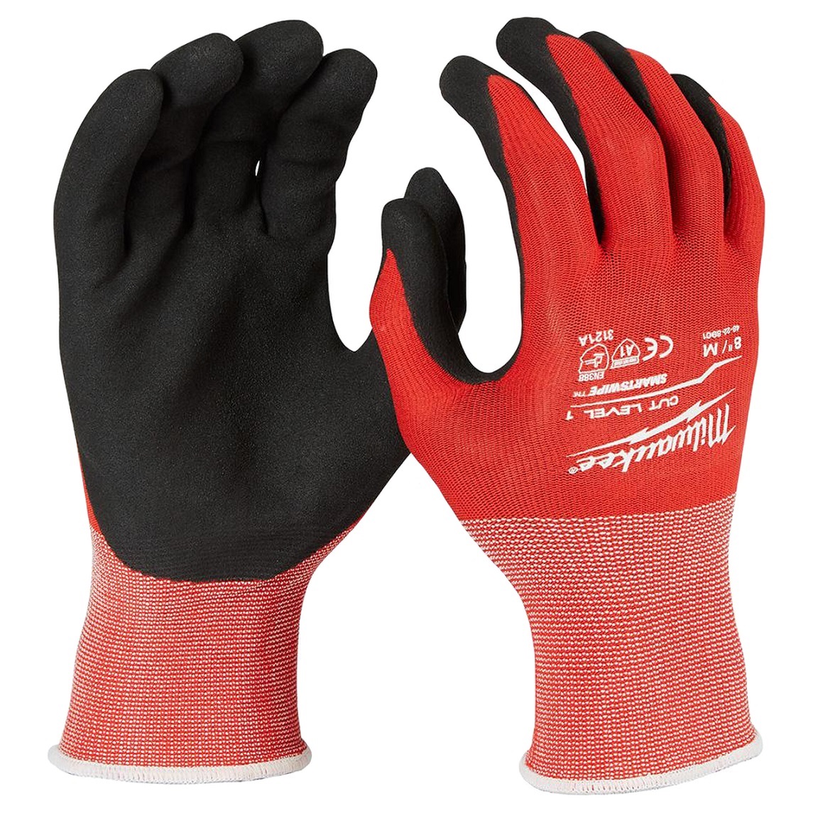 MILWAUKEE RED NITRILE DIPPED WORK GLOVES (MEDIUM) - Kilrich Building Centres