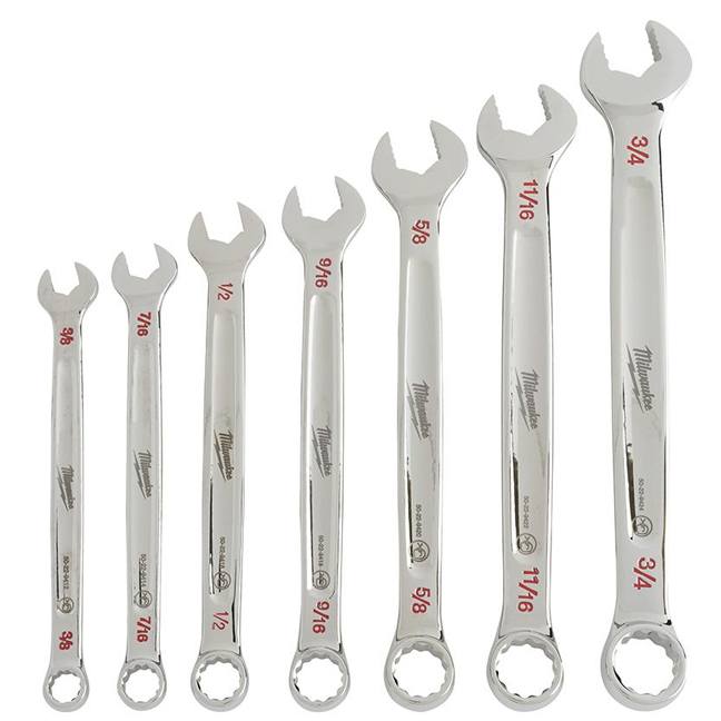 Main 3 - MILWAUKEE SAE COMBINATION WRENCH KIT (7 PACK) -