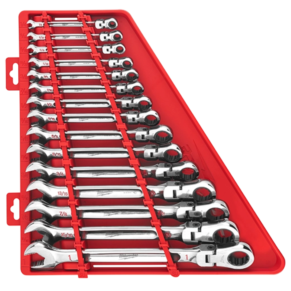 MILWAUKEE SAE FLEX-HEAD COMBO WRENCH (15 PIECES) - Kilrich Building Centres