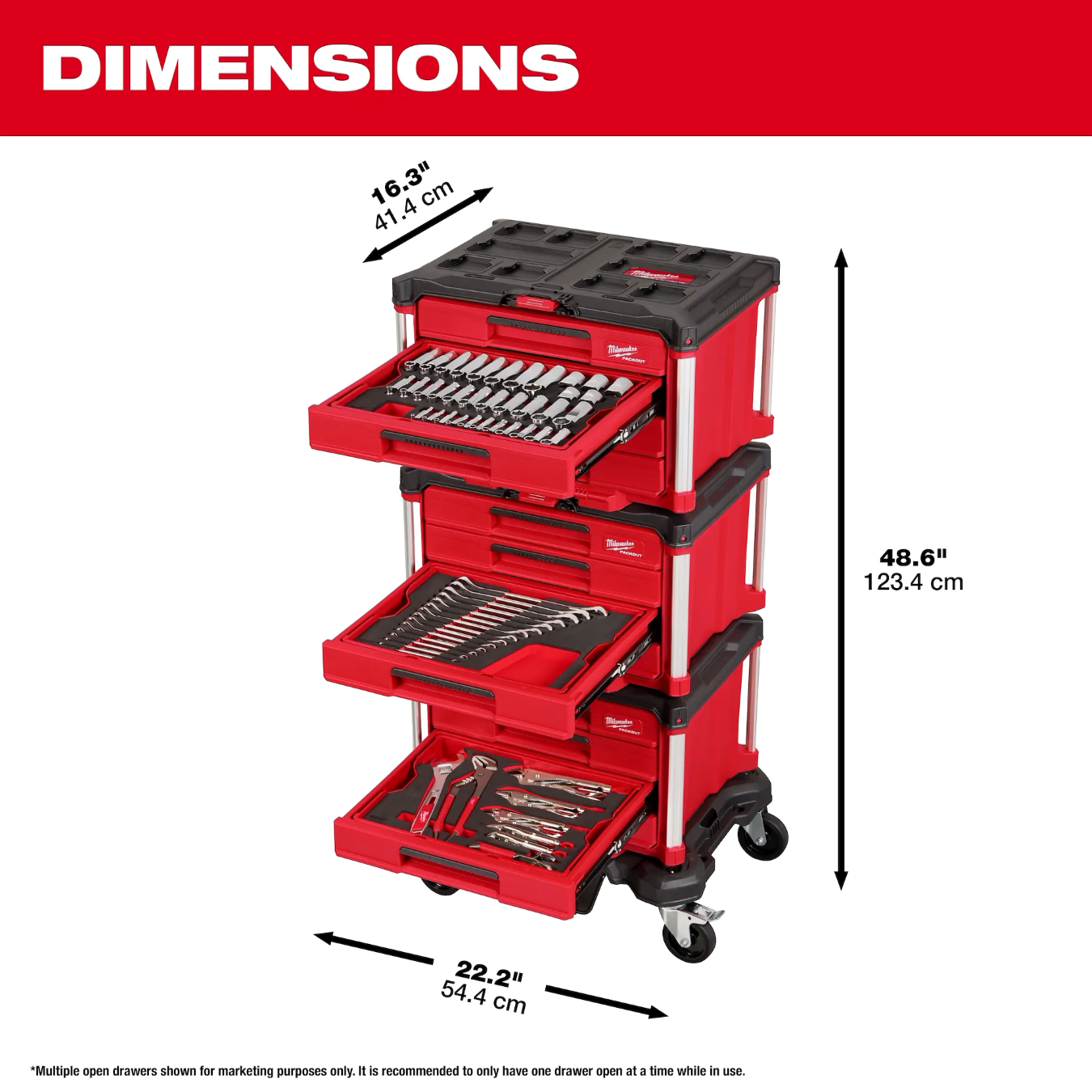 Main 3 - MILWAUKEE MASTERMECHANICS HAND TOOL SET w/ PACKOUT DRAWERS AND DOLLY (366 PIECES) -