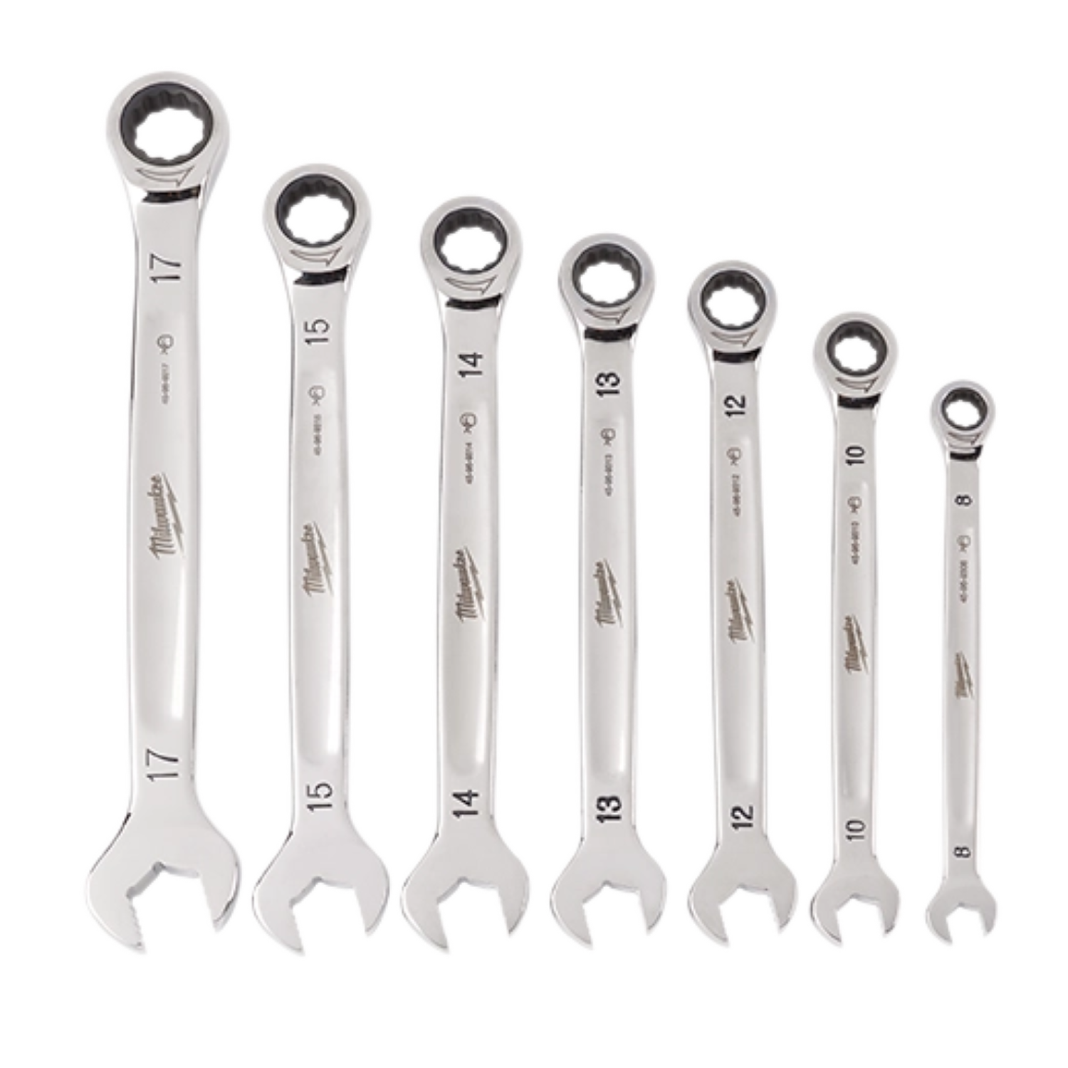 Main 4 - MILWAUKEE METRIC RATCHET COMBO WRENCH (7 PIECES) -