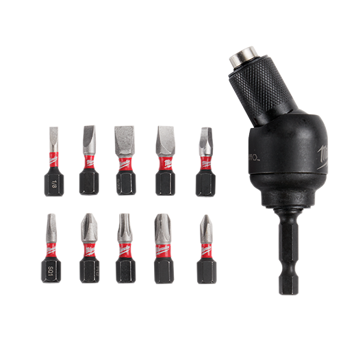 MILWAUKEE SHOCKWAVE 30° KNUCKLE PIVOTING BIT HOLDER (11 PIECES) - Kilrich Building Centres