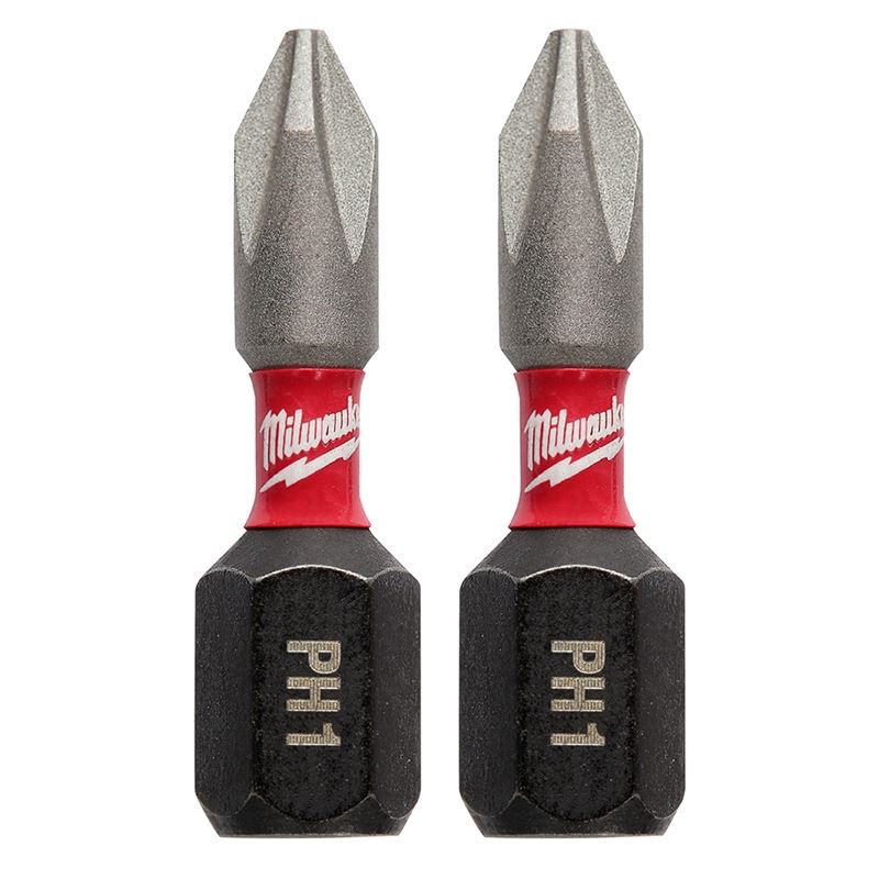 MILWAUKEE SHOCKWAVE #1 PHILLIPS INSERT BIT - 1/4" DRIVE (2 PACK) - Kilrich Building Centres