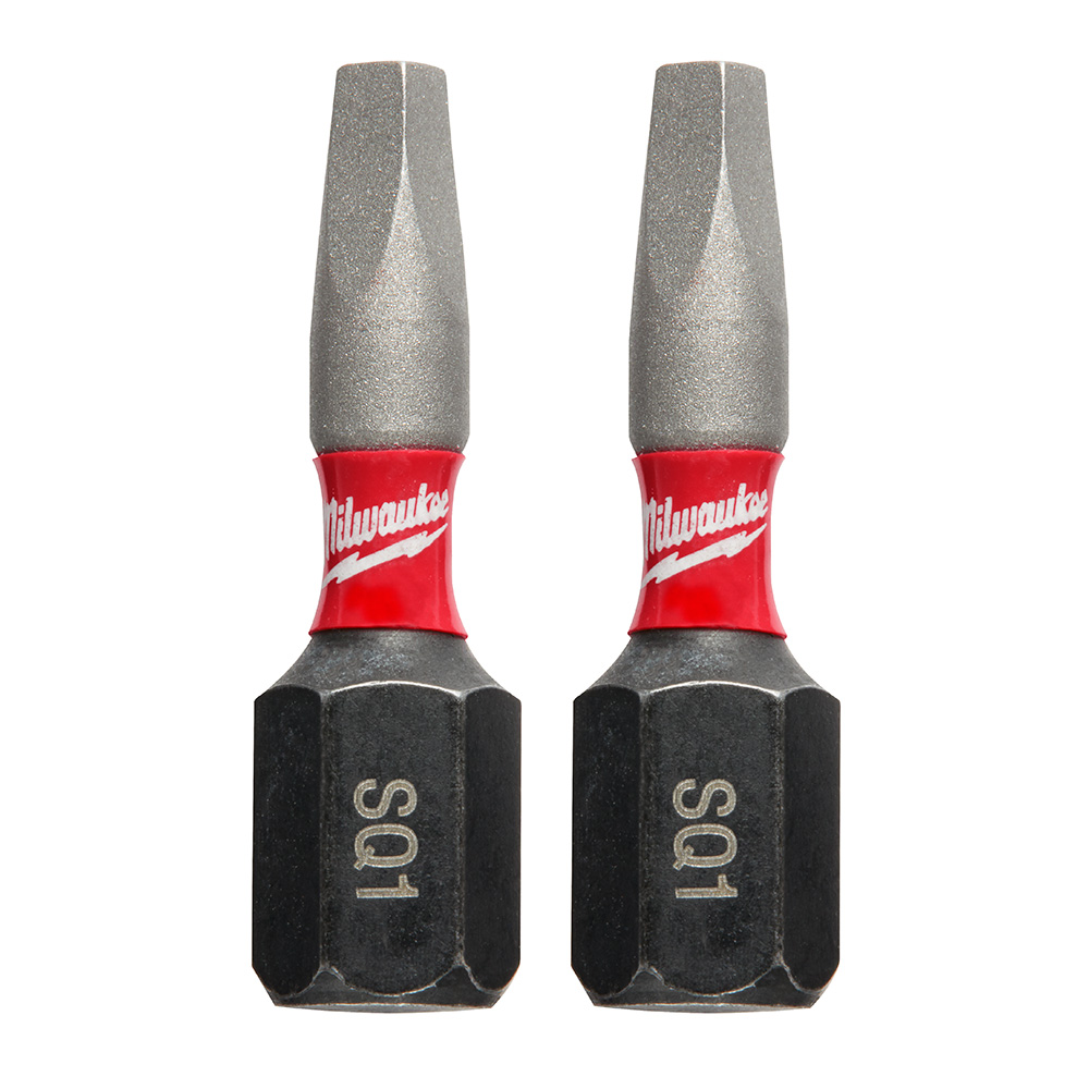 MILWAUKEE SHOCKWAVE #1 ROBERTSON INSERT BIT - 1/4" DRIVE (2 PACK) - Kilrich Building Centres